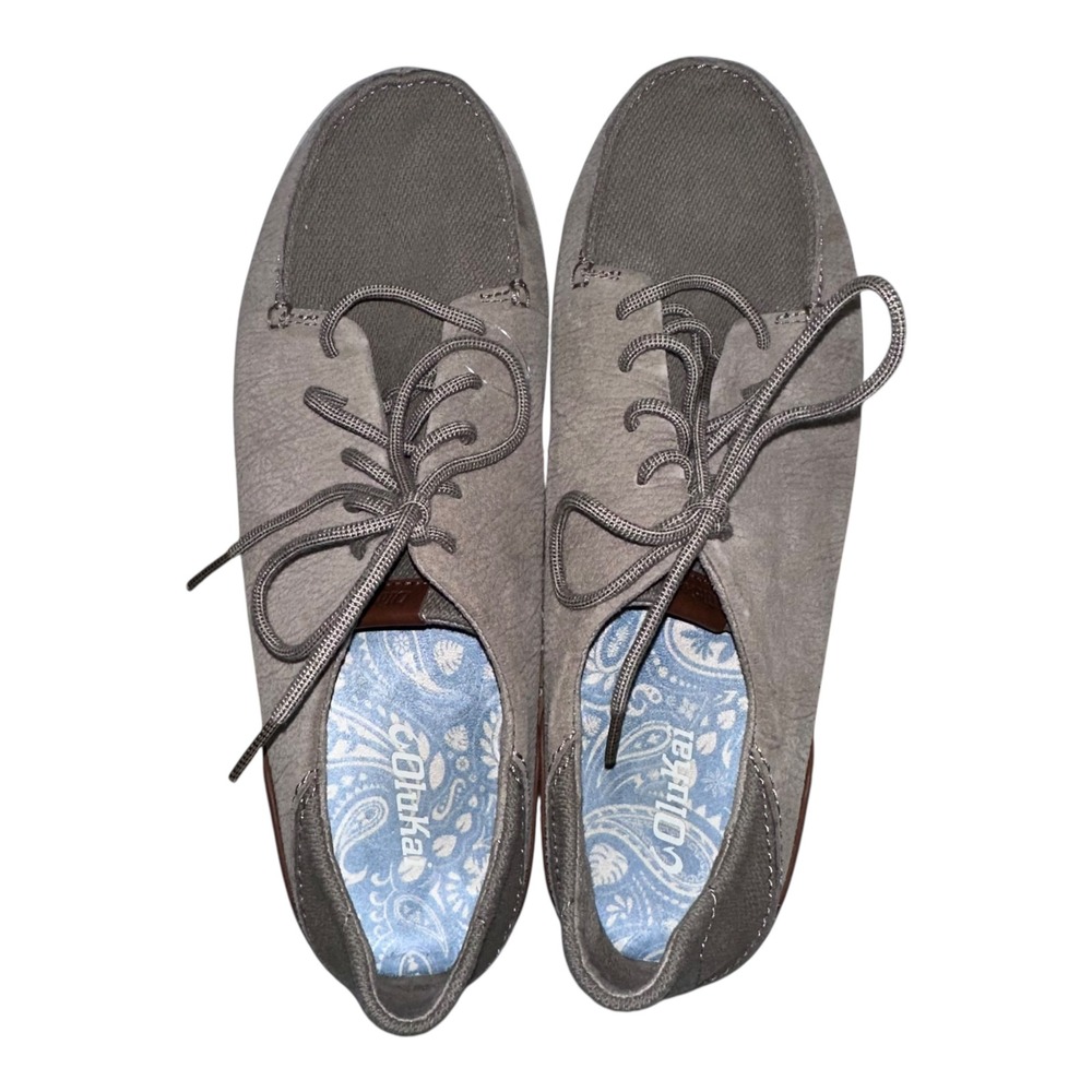 OLUKAI Men's Manoa Leather Lace-Up Sneakers Shoes 11.5/44.5 Comfort Brown‎